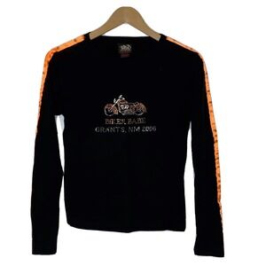 Biker Design Ladies Collection Graphic Tee Sz L Biker Babe Grants NM 2006 Black